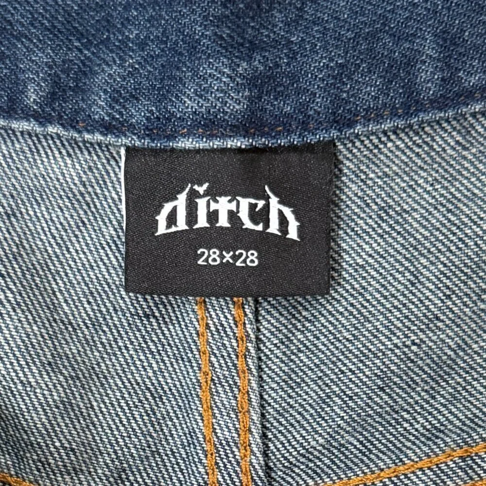 Ditch Baggy Denim Jeans in Blue Stone Wash in Sz. 28x28 - Skater - Excel. Cond.